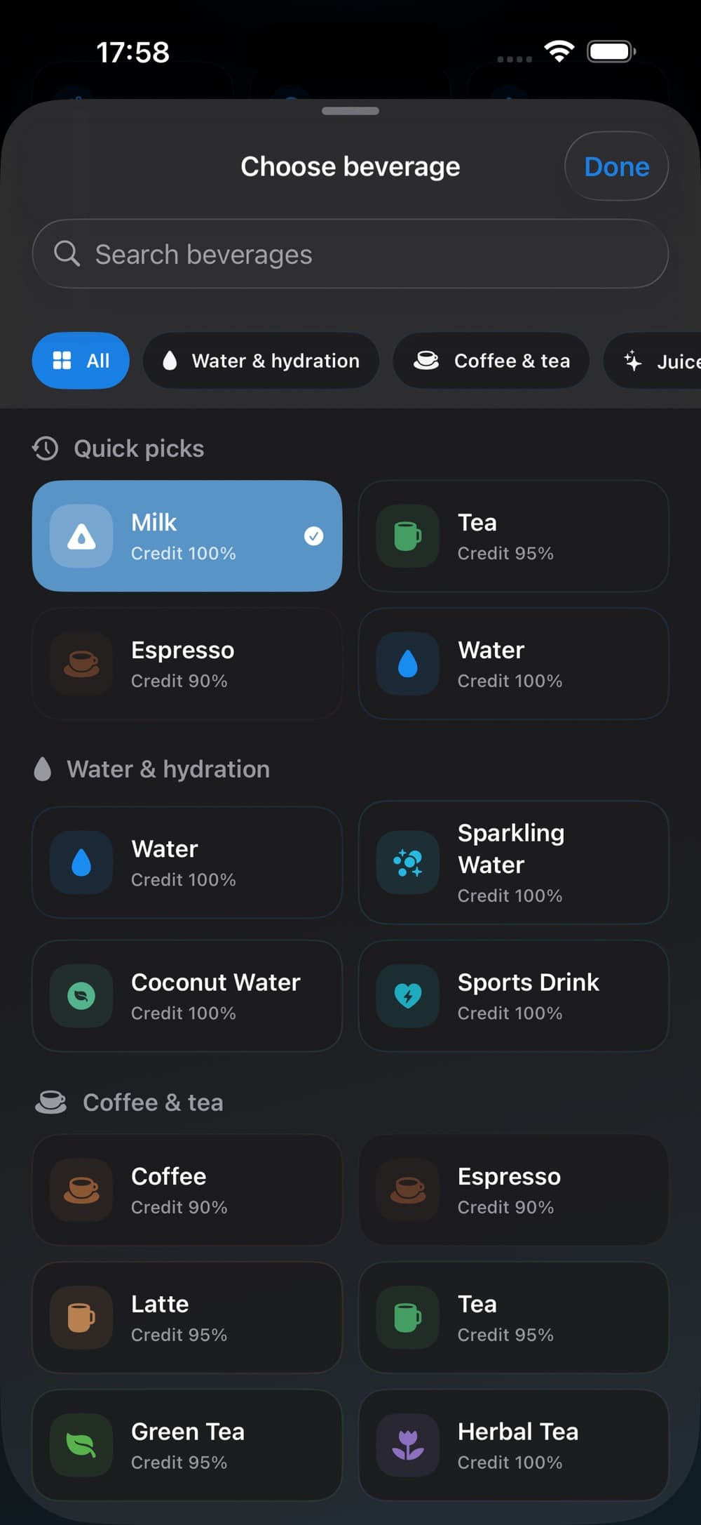 Daily Water Habit app interface screenshot 3
