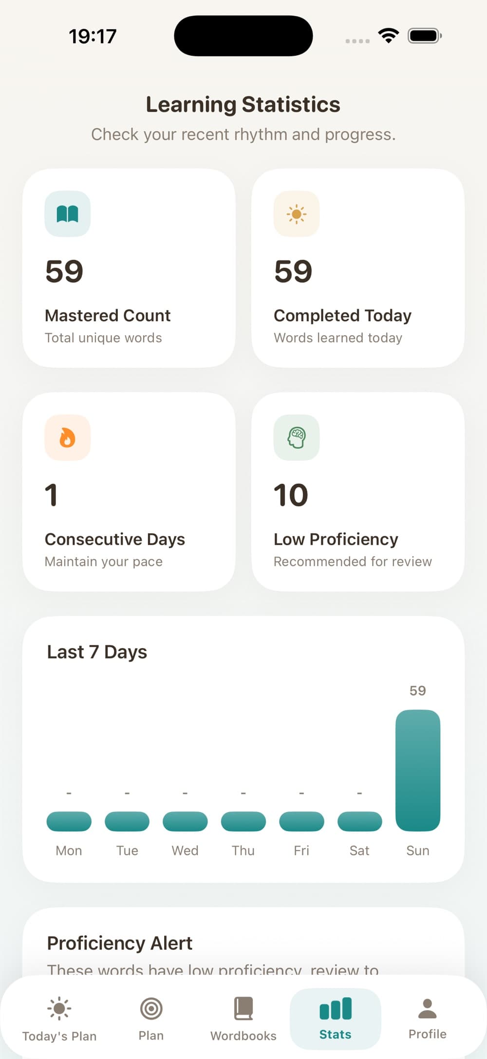 English Word Bell app interface screenshot 3