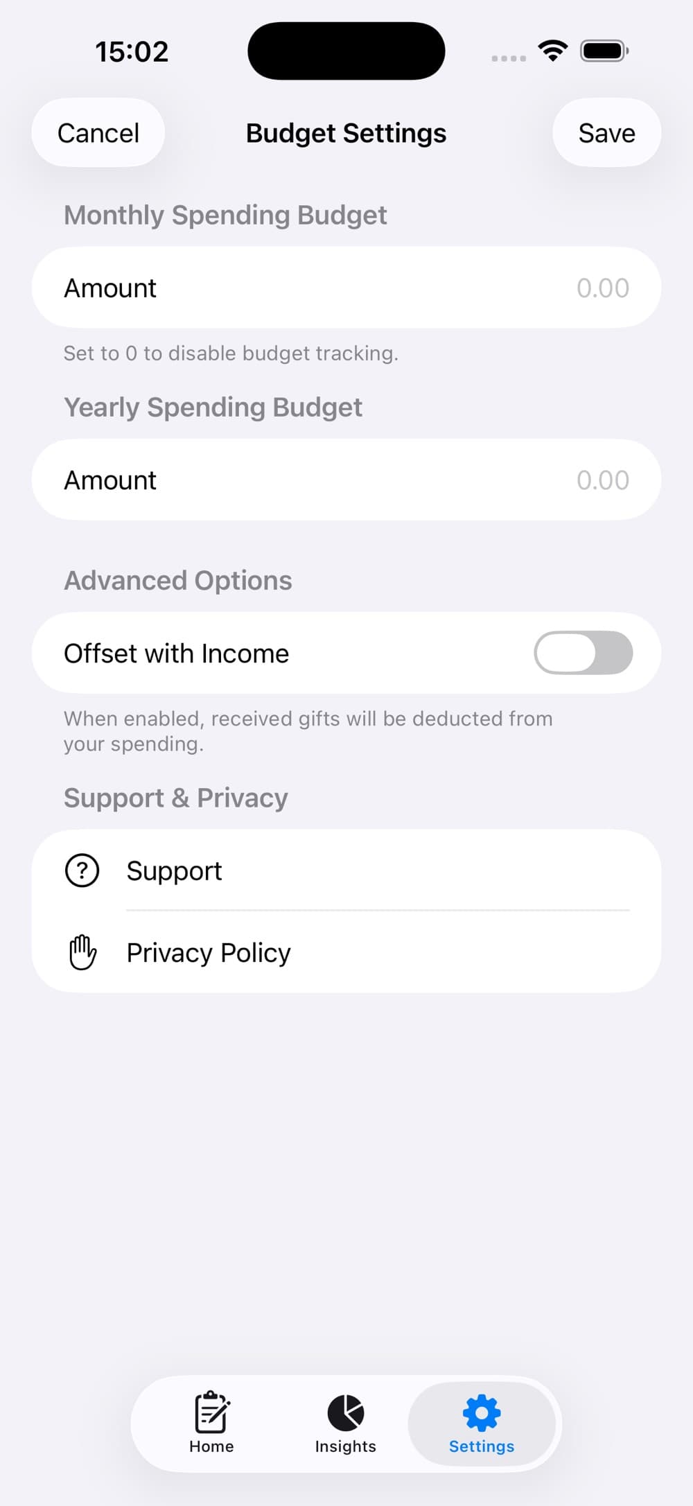 Gift Money Ledger app interface screenshot 4