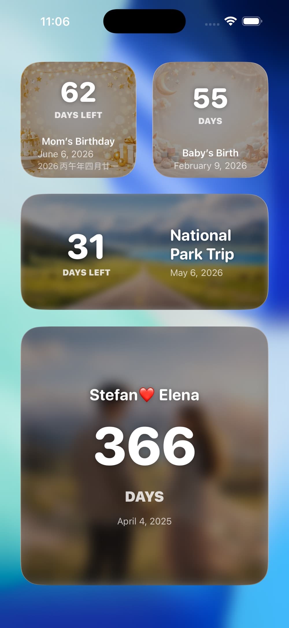 Anniversary-Countdown app interface screenshot 1