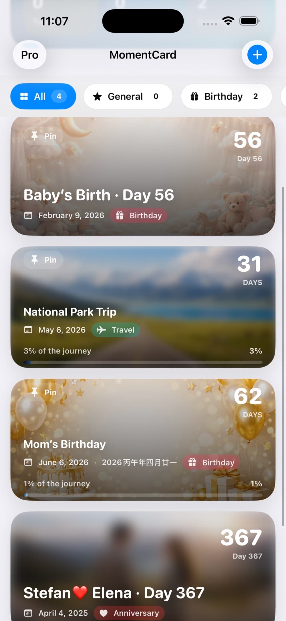 Anniversary-Countdown app interface screenshot 2
