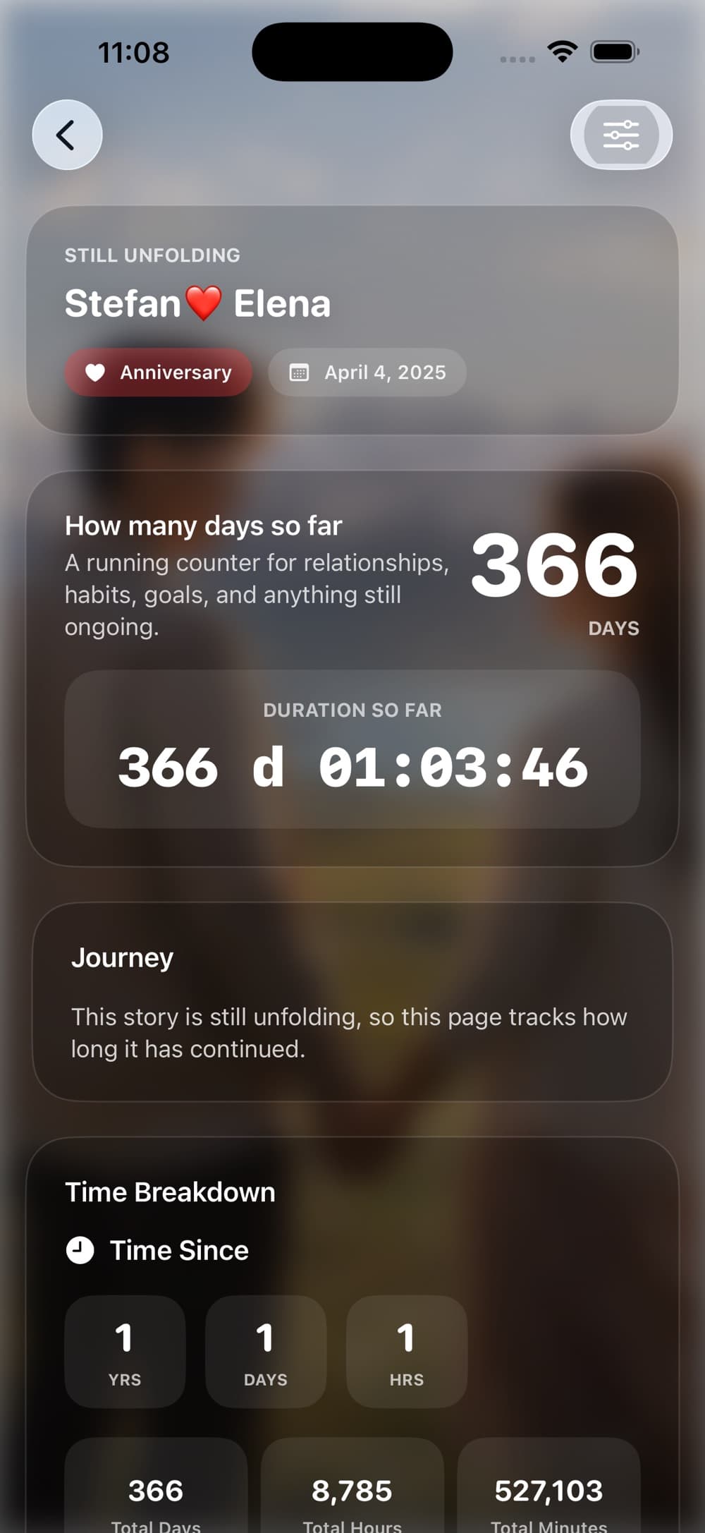 Anniversary-Countdown app interface screenshot 3