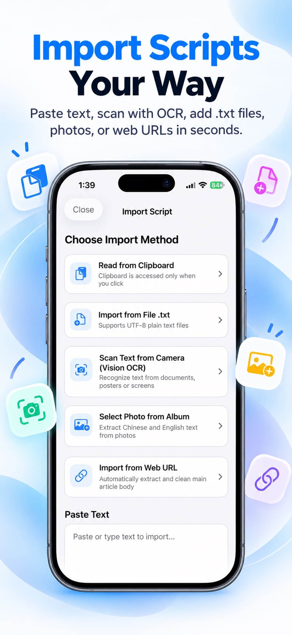 Teleprompter - AI Voice Follow app interface screenshot 1