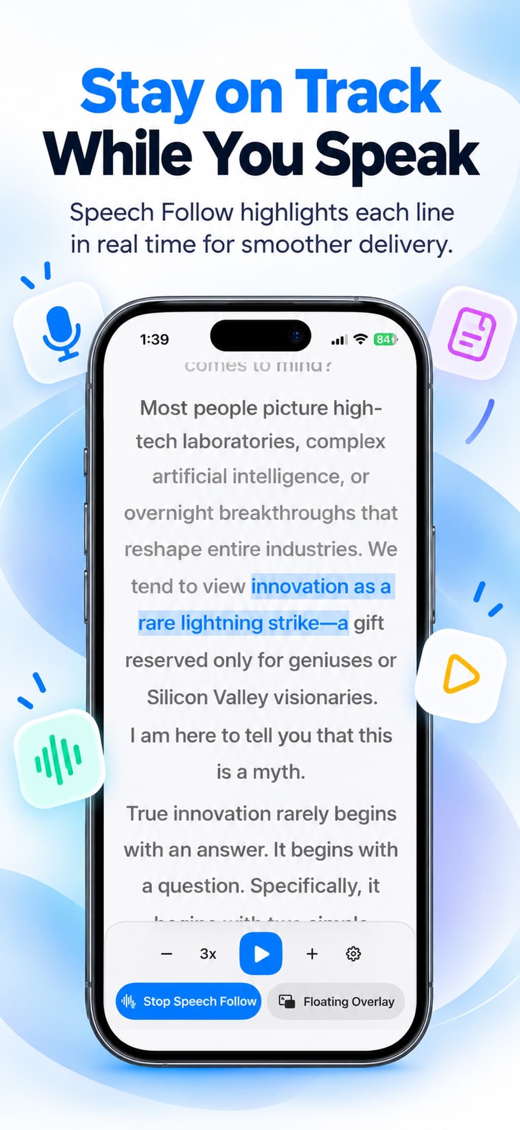 Teleprompter - AI Voice Follow app interface screenshot 2