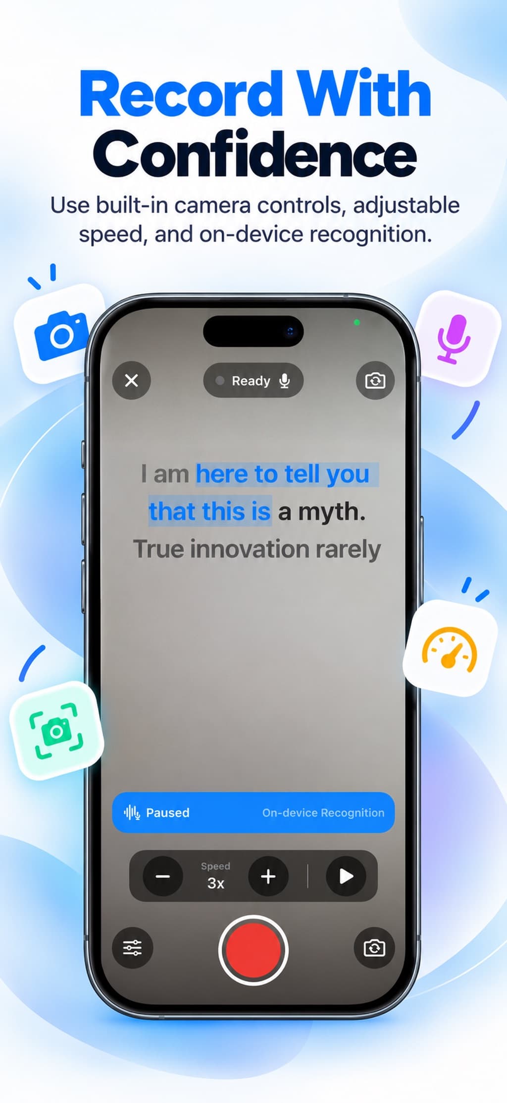 Teleprompter - AI Voice Follow app interface screenshot 4